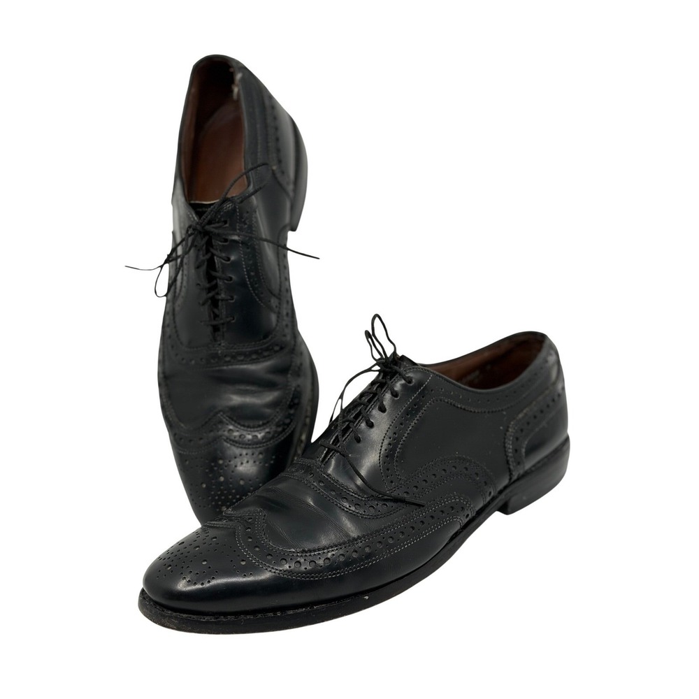 Allen Edmonds McAllister Mens Black Leather Wingtip Oxford Dress Shoes 9.5 B